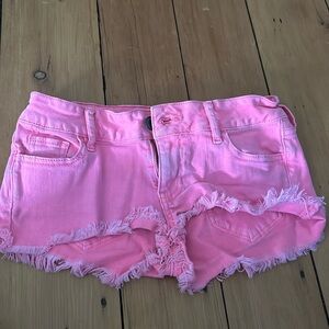 pink jean shorts